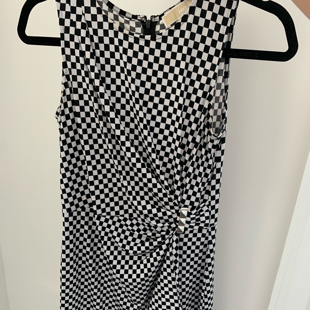 Black and white checkered dress